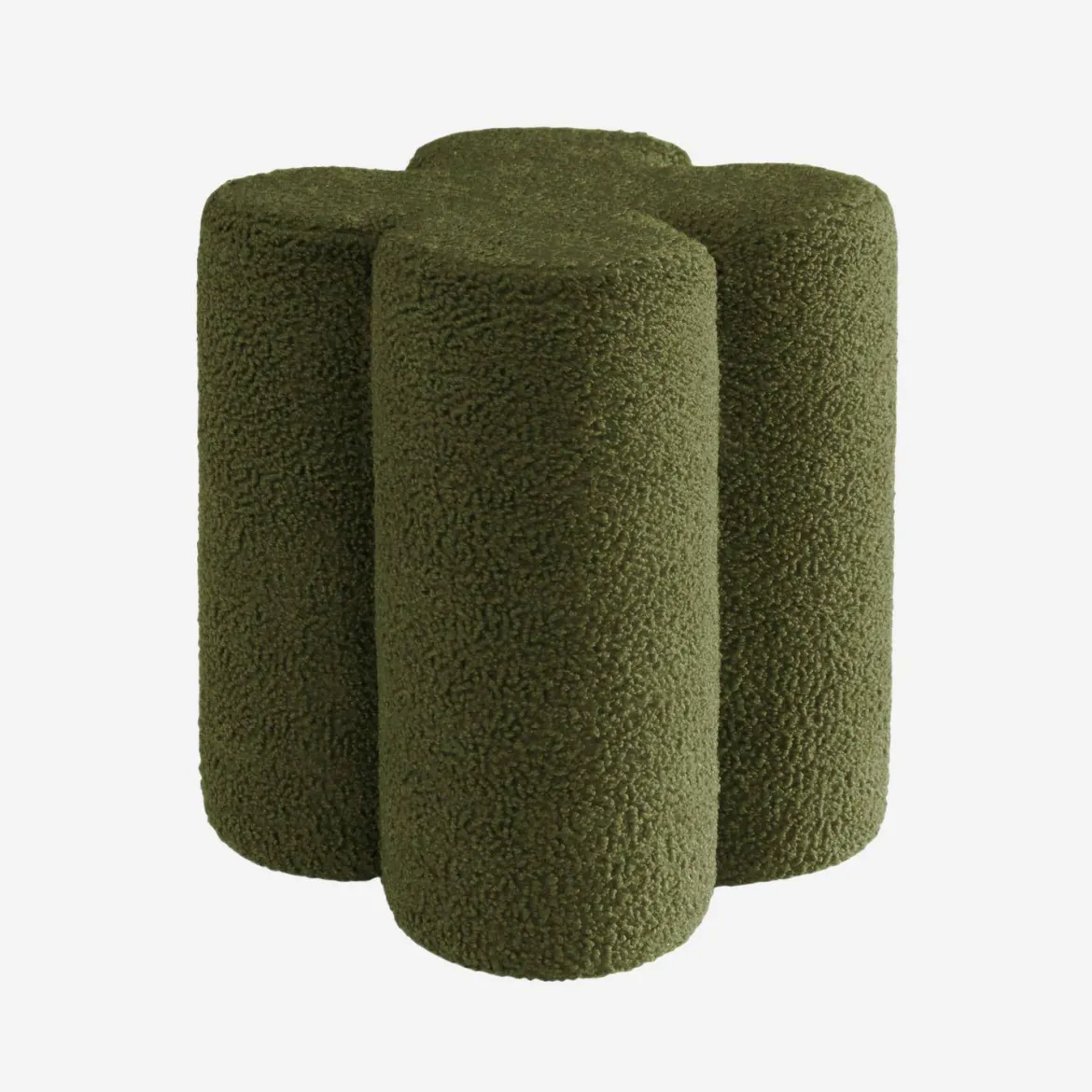 Pouf trifoglio in bouclé
