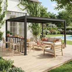 Ringhiera bassa 3m in alluminio per pergola bioclimatica