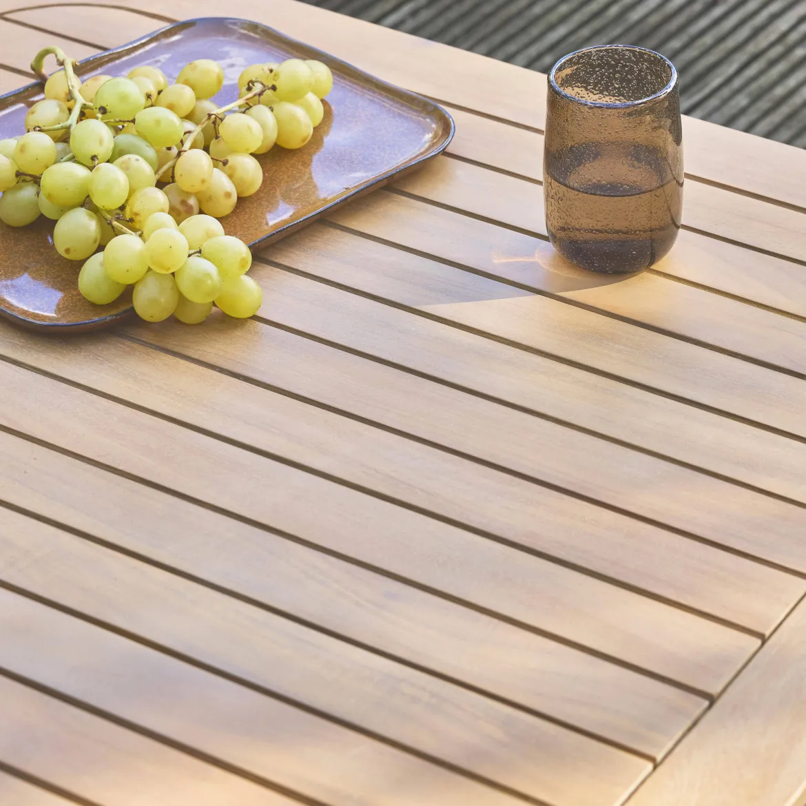 Salotto da giardino ad angolo in legno di acacia, 5 posti