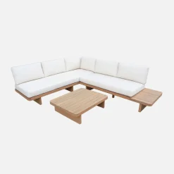 Salotto da giardino angolare in legno di acacia, 5 posti