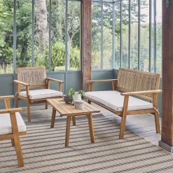 Salotto da giardino con corde verticali, 4 posti