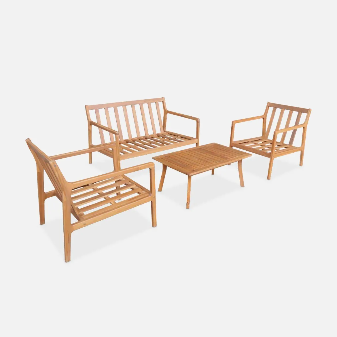 Salotto da giardino in acacia, 4 posti