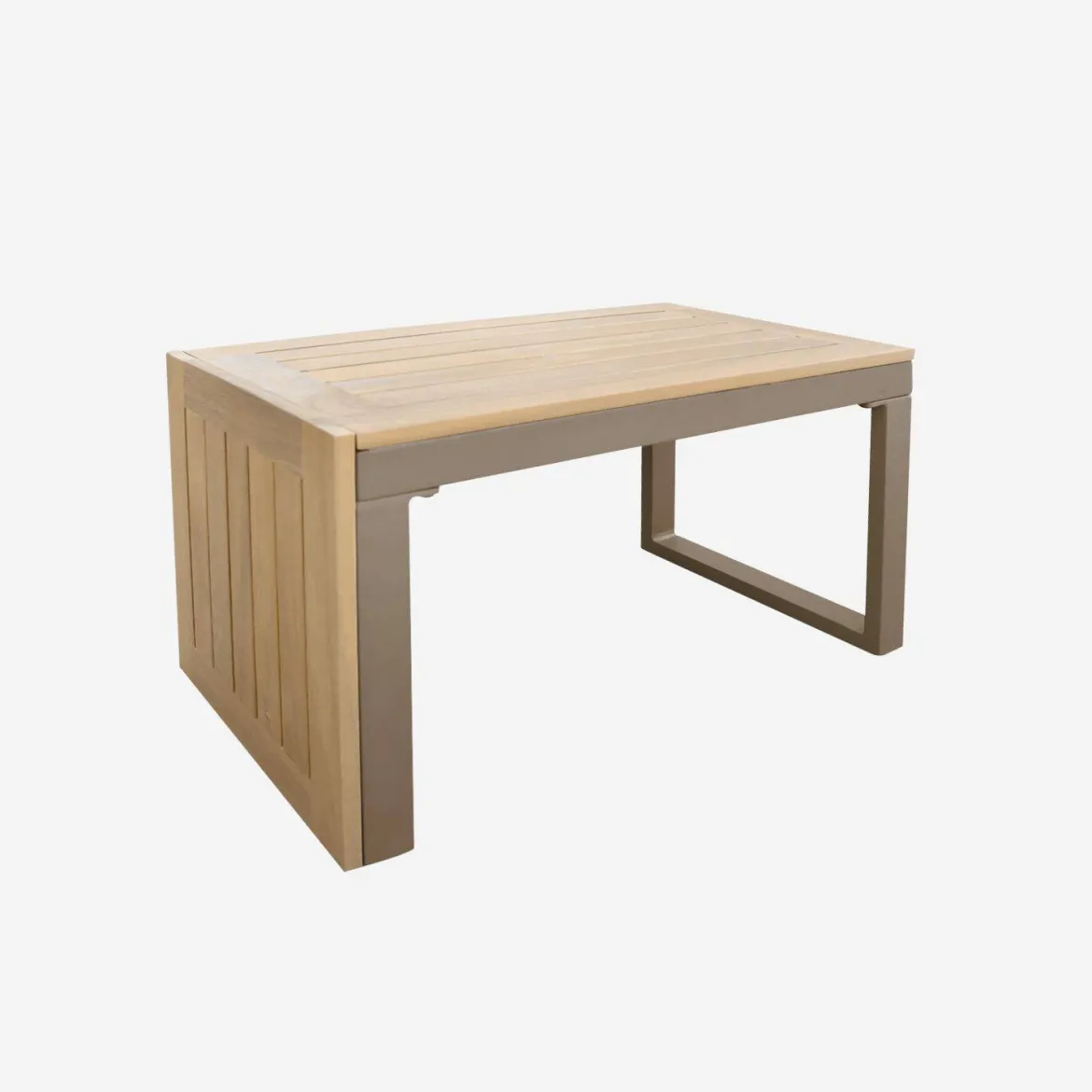 Salotto da giardino in alluminio e acacia, 4 posti