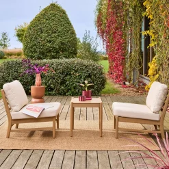 Salotto da giardino in legno di acacia, 2 posti