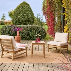 Salotto da giardino in legno di acacia, 2 posti