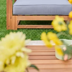 Salotto da giardino in legno, 5 posti