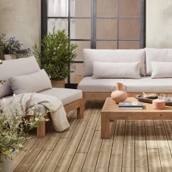 Salotto da giardino in legno, 5 posti