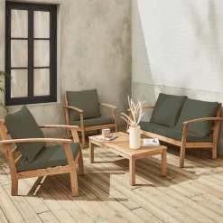 Salotto da giardino in legno, 4 posti