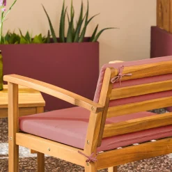Salotto da giardino in legno di acacia, 4 posti