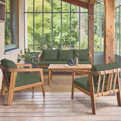 Salotto da giardino in legno di acacia, 5 posti