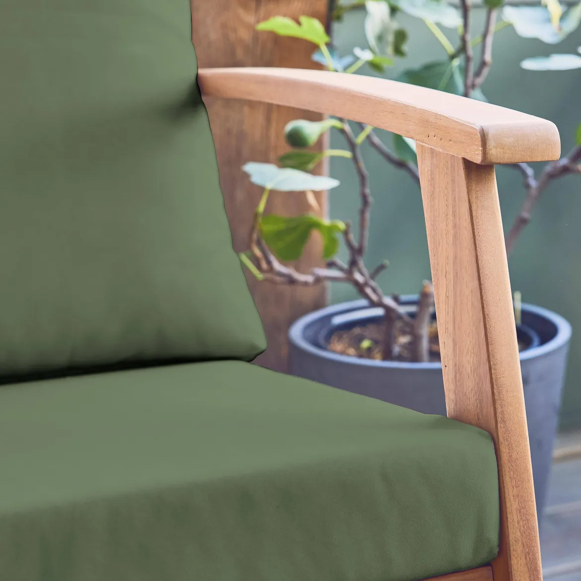 Salotto da giardino in legno di acacia, 5 posti