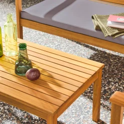 Salotto da giardino in legno di acacia, 4 posti