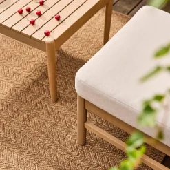 Salotto da giardino in legno di acacia, 4 posti
