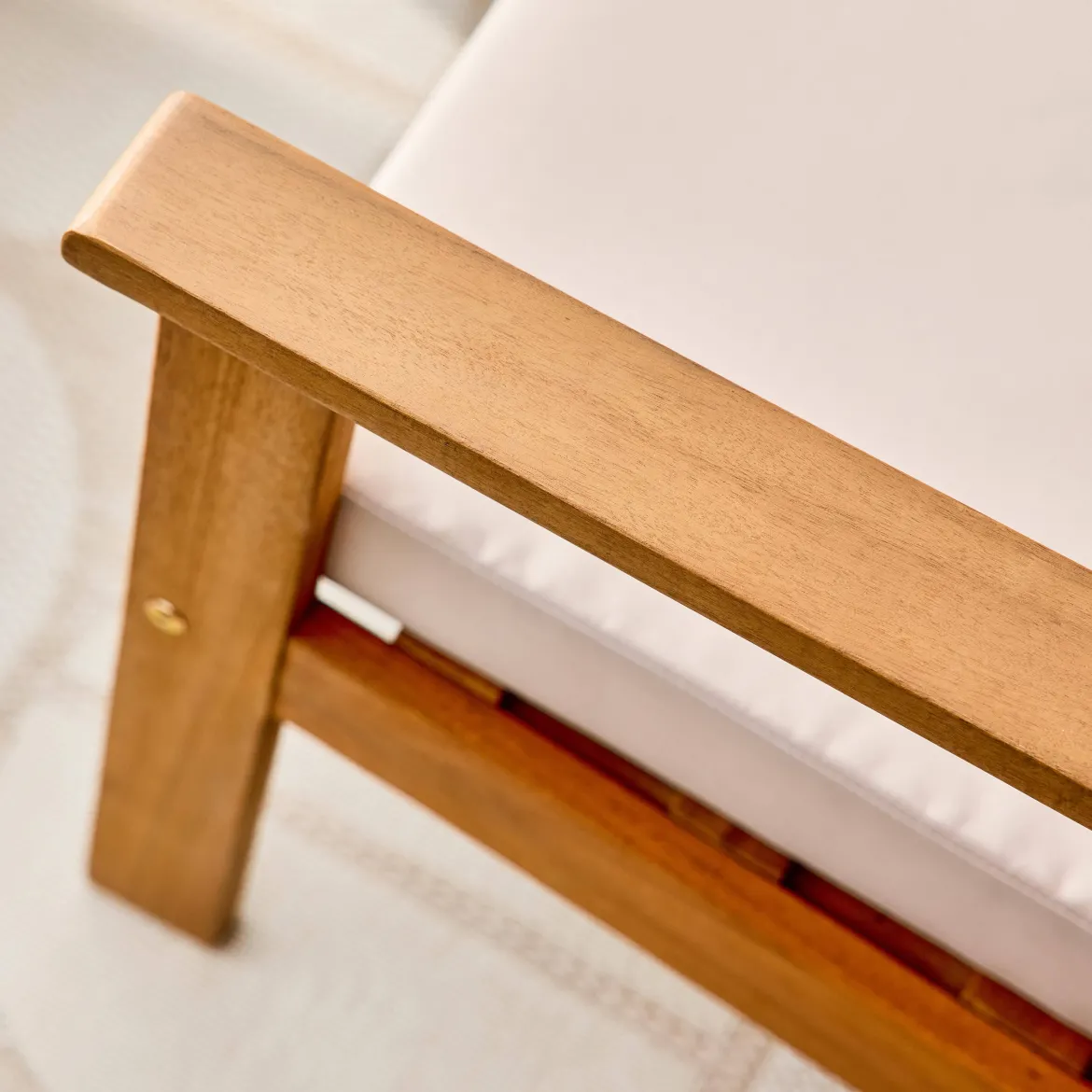 Salotto da giardino in legno di acacia, 4 posti