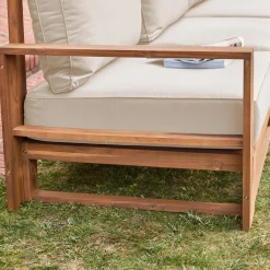 Salotto da giardino in legno, 5 posti