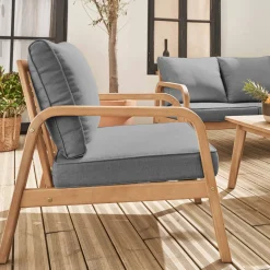 Salotto da giardino in legno di acacia, 4 posti