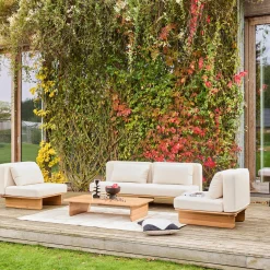 Salotto da giardino in legno di acacia, 4 posti