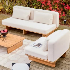 Salotto da giardino in legno di acacia, 4 posti