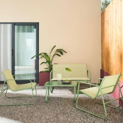Salotto da giardino in metallo, 4 posti