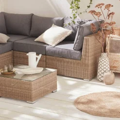 Salotto da giardino in resina intrecciata, 5 posti