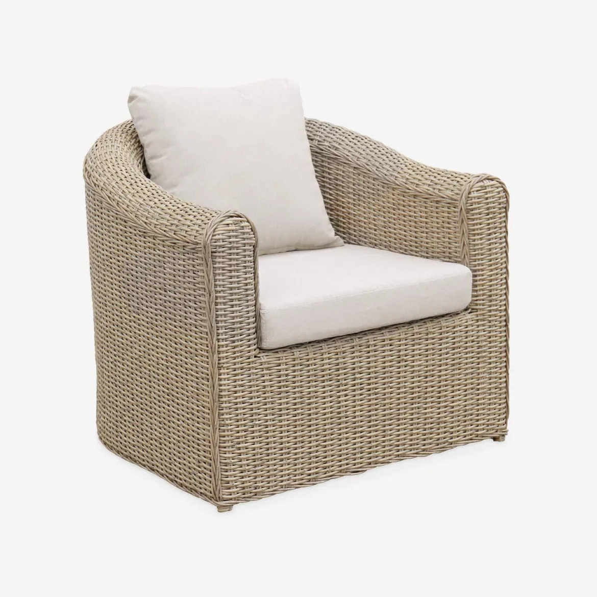 Salotto da giardino in resina intrecciata, 4 posti