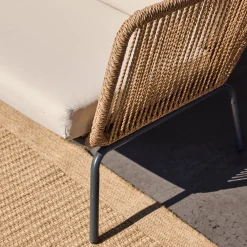 Salotto da giardino in resina intrecciata effetto rattan, 5 posti