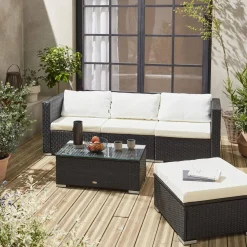 Salotto da giardino in resina, 4 posti