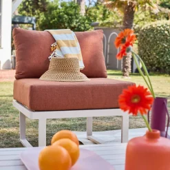 Salotto da giardino modulare in alluminio, 4 posti