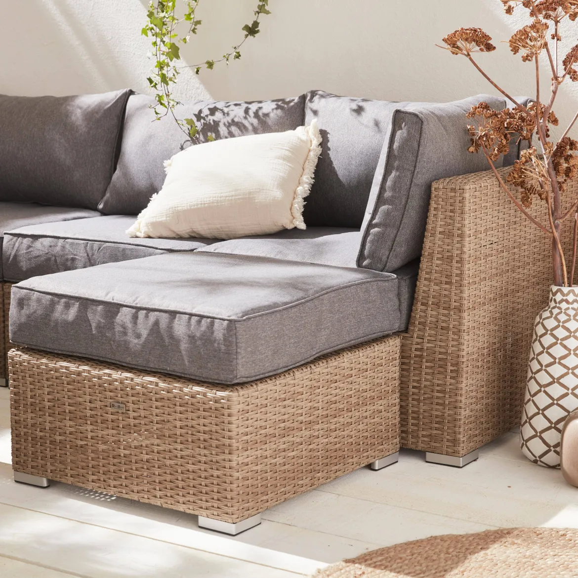 Salotto da giardino premium in resina intrecciata, 12-14 posti