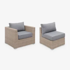 Salotto da giardino premium in resina intrecciata, 5 posti