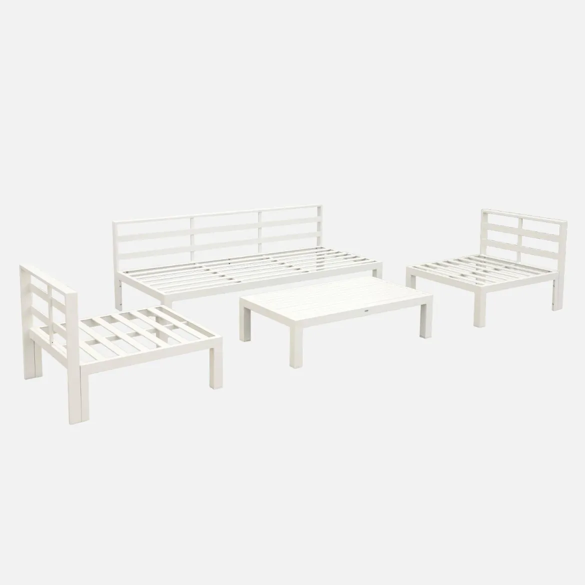 Salotto da giardino in alluminio, 5 posti
