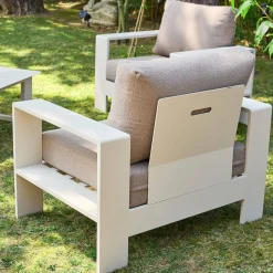 Salotto da giardino in alluminio, 5 posti
