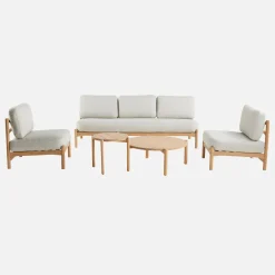 Salotto da giardino in legno di acacia, 5 posti