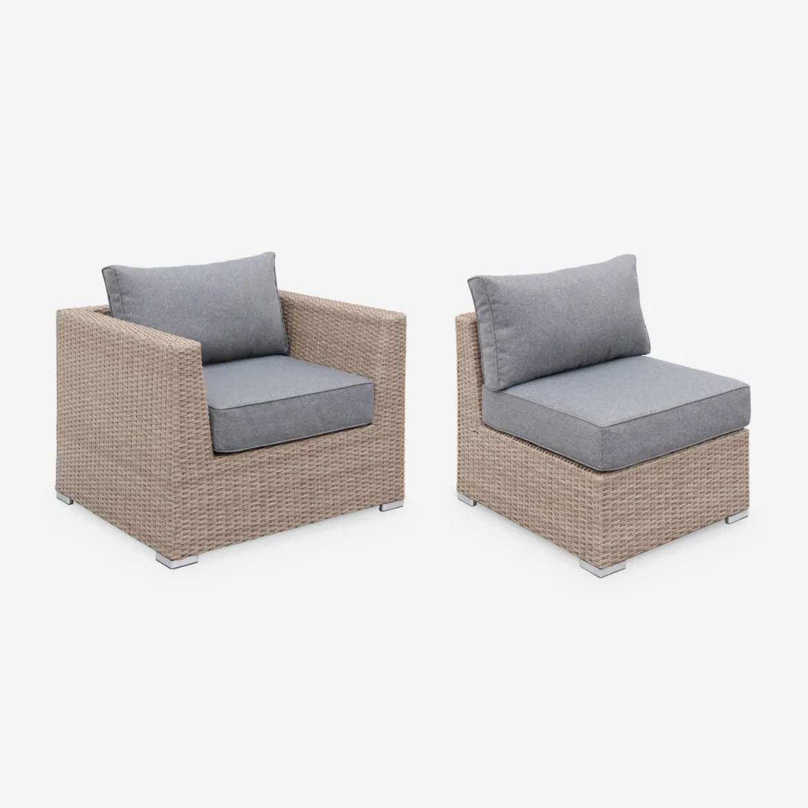 Salotto da giardino premium in resina intrecciata, 5 posti