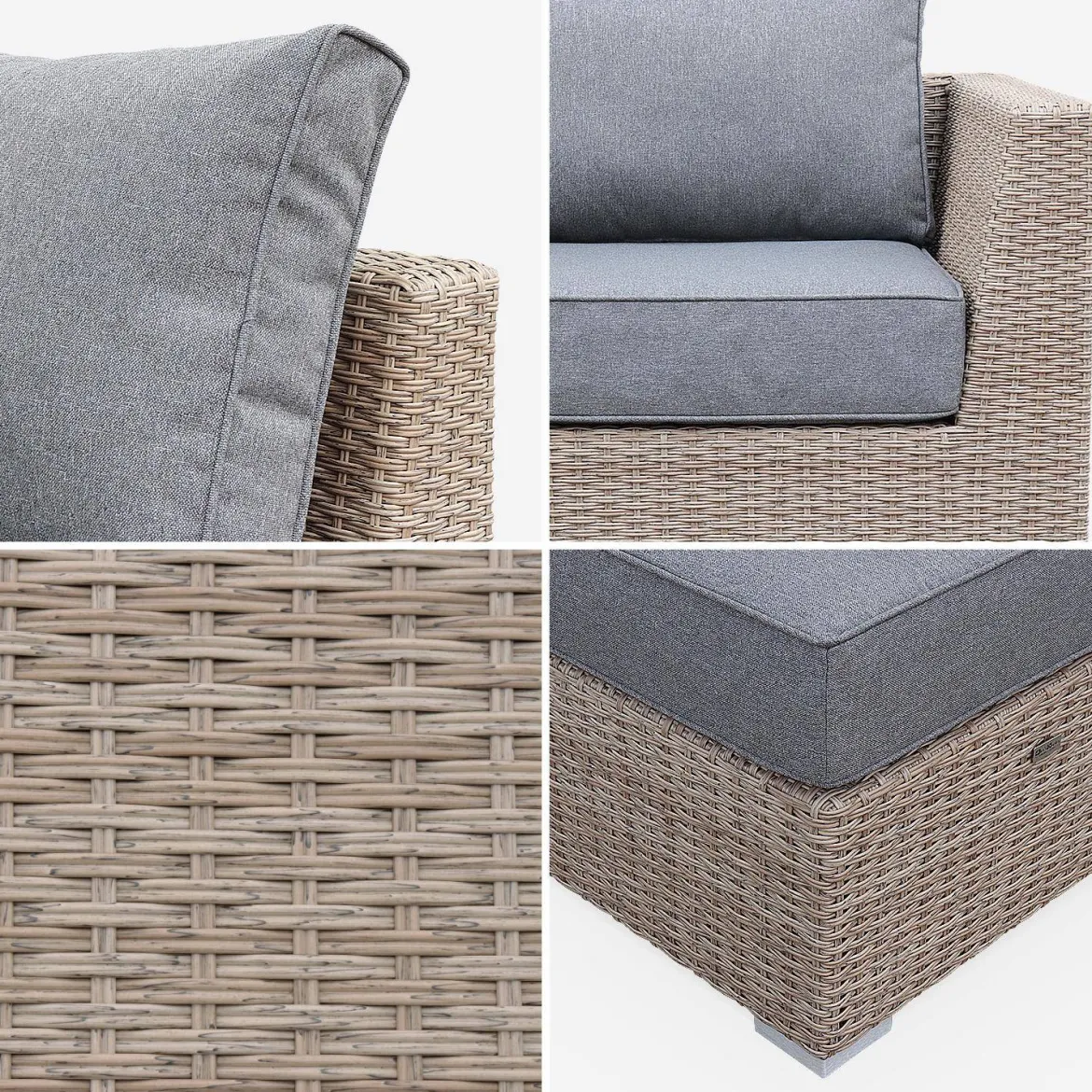 Salotto da giardino premium in resina intrecciata, 12-14 posti