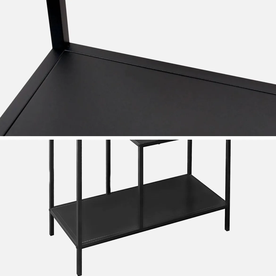 Scaffale asimmetrico in metallo nero, 4 vani