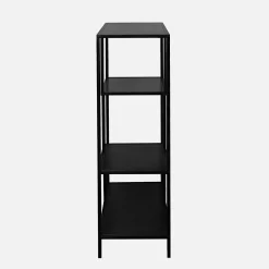 Scaffale asimmetrico in metallo nero, 4 vani