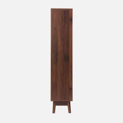 Scarpiera con decoro in legno naturale, 3 ante