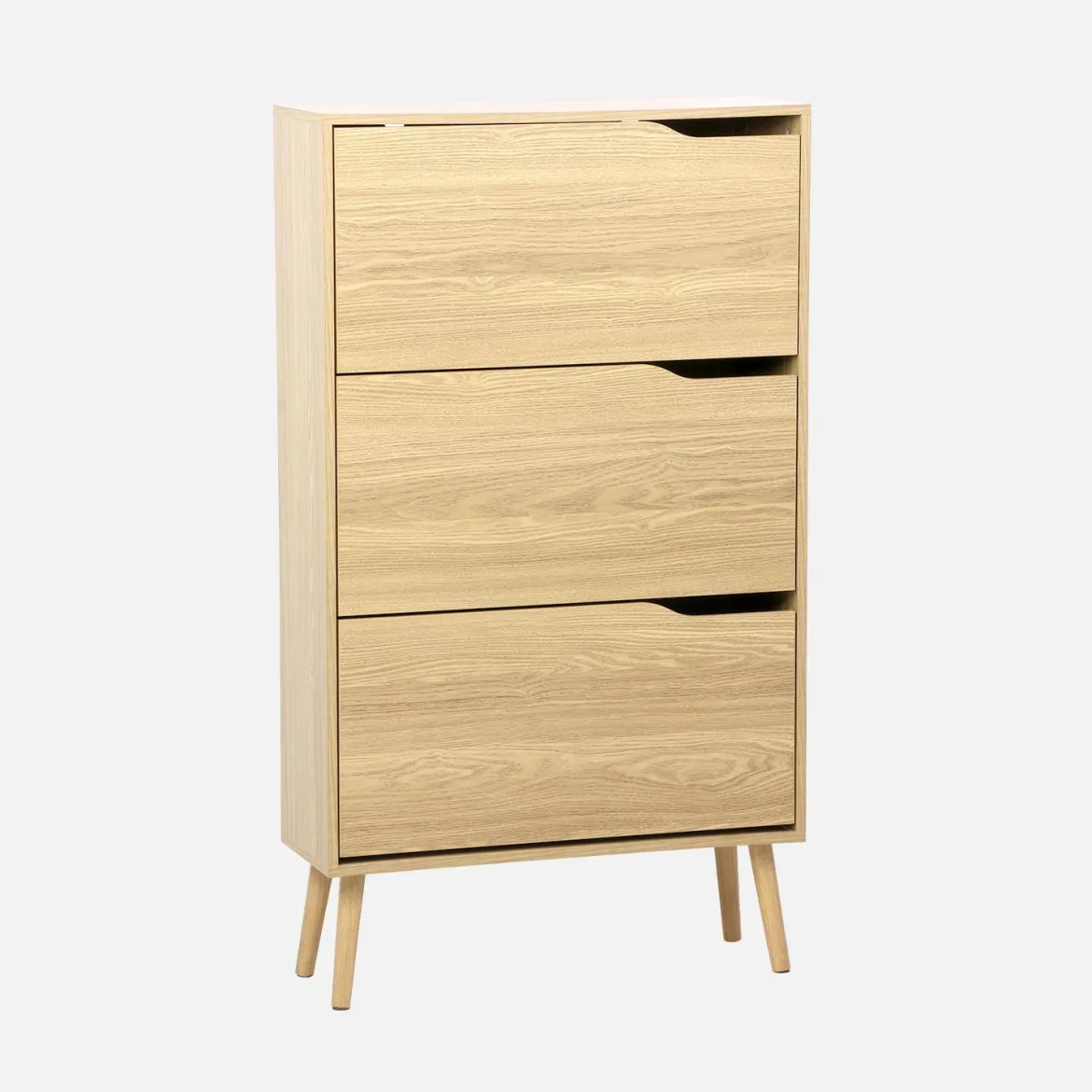 Scarpiera con decoro in legno, 3 ante