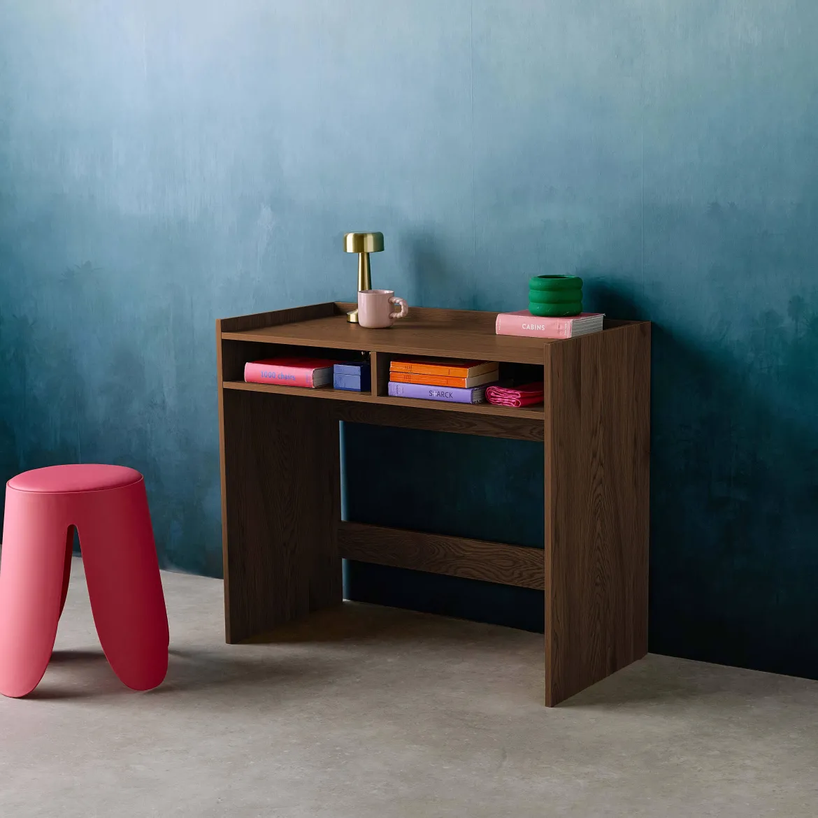 Scrivania decorazione legno 2 cassetti di stoccaggio