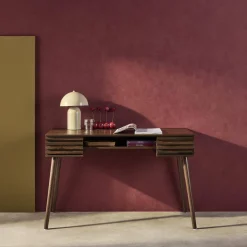 Scrivania effetto legno 2 cassetti
