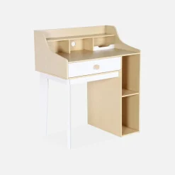 Scrivania per bambini con cassetto e ripiani