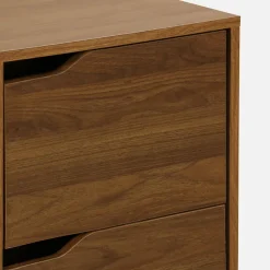Scrivania effetto noce a 2 cassetti