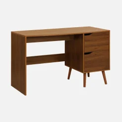 Scrivania effetto noce a 2 cassetti
