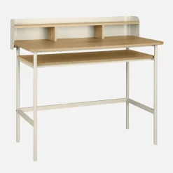 Scrivania in metallo e legno con 3 vani