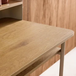 Scrivania in metallo e legno con 3 vani