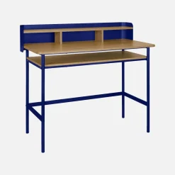 Scrivania in metallo e legno con 3 vani