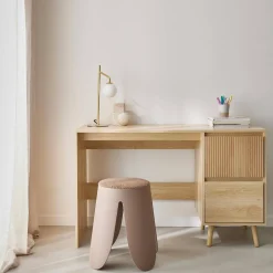 Scrivania scandinava decorazione in legno, 2 cassetti