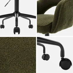 Sedia da ufficio bouclé con rotelle