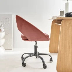 Sedia da ufficio con rotelle in velluto